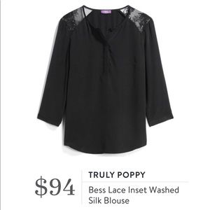 100% Silk Lace Detail Blouse Stitch Fix